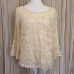 Lucky Brand Cream Lace Blouse